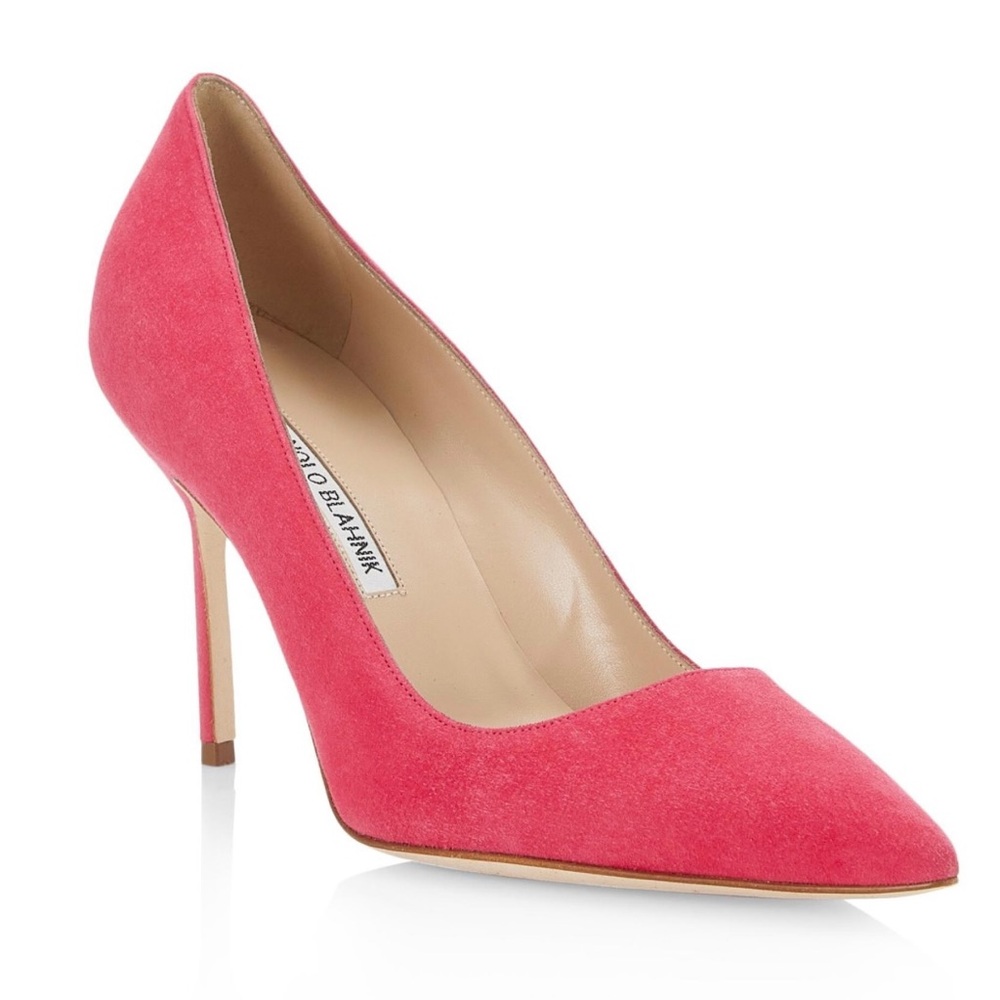 Manolo Blahnik Pink Suede Heels